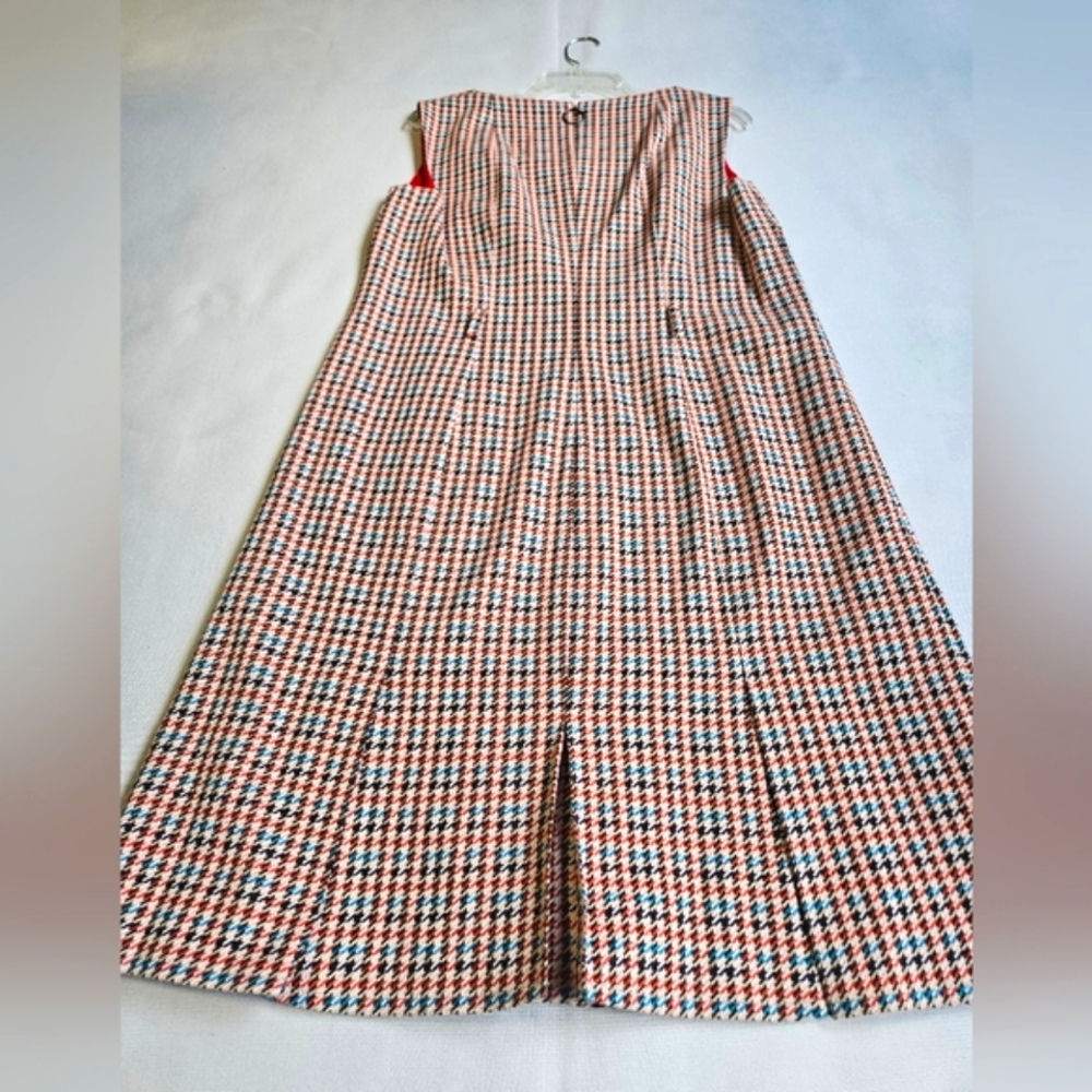 NWT $995 Akris Punto Contrast Houndstooth Dress Size 12 - Picture 9 of 15